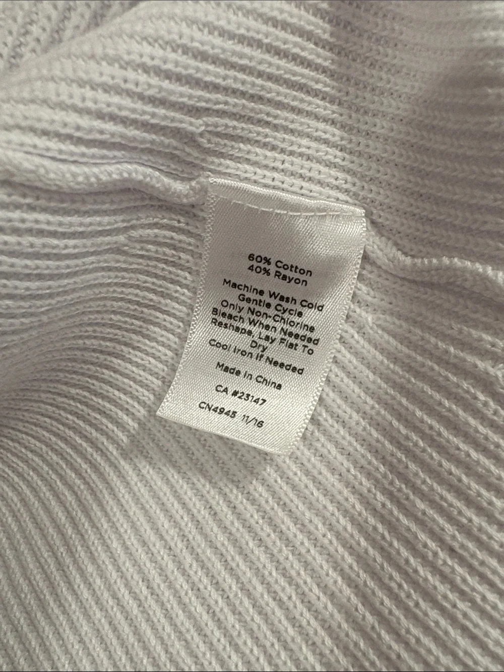 Talbots White Open-Front Ribbed Cardigan Sweater